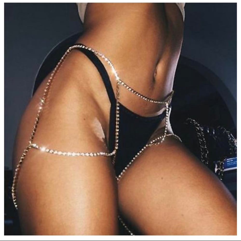 GOLD Rhinestone Garter